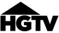 HGTV logo featuring a stylized house silhouette, representing the network's focus on home improvement and design.